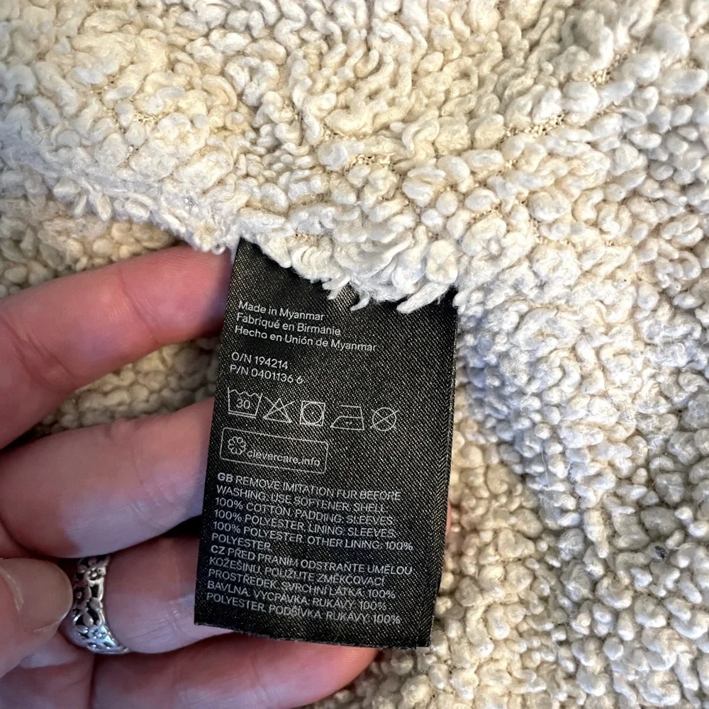 Divided | Olive Green Pile Lined Parka Fur Hood | Size 6 - Picture 12 of 12